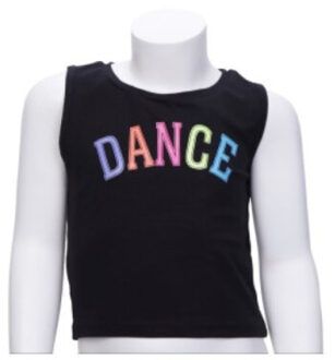 Papillon Crop top cotton dance 24pk2902-900 - maat 140 Zwart