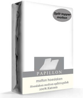 Papillon Hoeslaken molton splittopdek - Katoen - Wit - 180x200