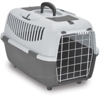 Papillon Reismand met metalen deur grijs L