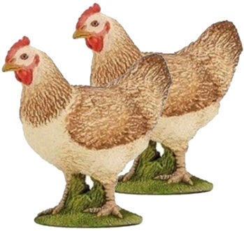 Papo Boerderijdier kip - Set van 3x stuks - plastic - 14.5 cm - speelgoed figuur