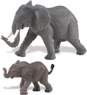 Papo Plastic speelgoed figuren setje olifanten 8 en 16 cm