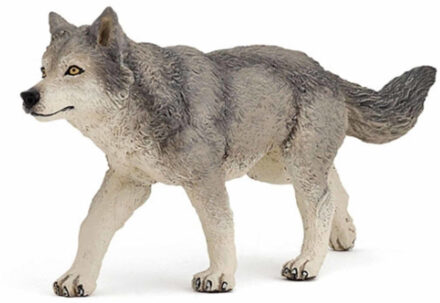 Papo Plastic speelgoed figuur grijze wolf/wolven 12 cm Multi