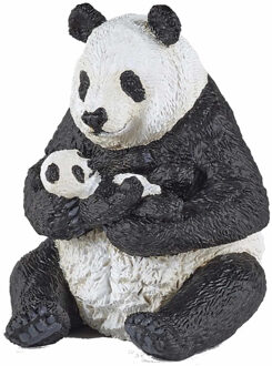 Papo Plastic speelgoed figuur panda met baby panda 8 cm Multi