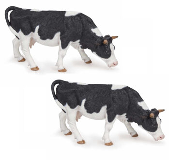 Papo Set van 2x stuks grazende koeienien speeldiertje 14 cm - Speelfiguren