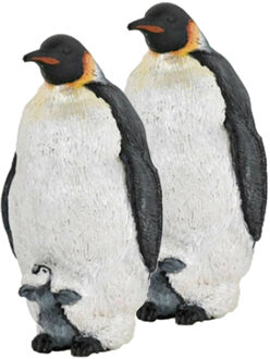 Papo Set van 2x stuks plastic speelgoed figuur keizer pinguin 4 cm