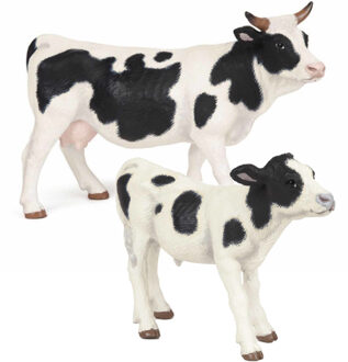 Papo Setje van 2x plastic speelgoed figuren dieren koeien 10-14 cm