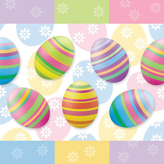 Papstar 20x servetten Pasen - gekleurde paaseieren - papier - 33 x 33 cm