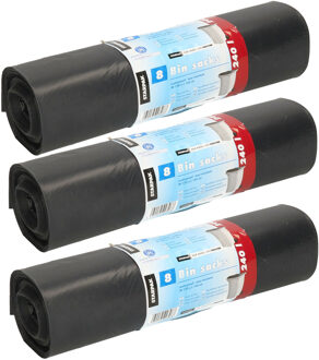 Papstar 24x stuks afvalzakken/vuilniszakken - 240 liter - zwart - containerzakken - Vuilniszakken