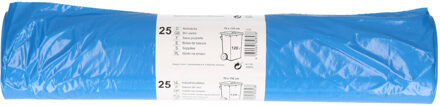 Papstar 25x stuks afvalzakken/vuilniszakken - 120 liter - blauw - containerzakken - Vuilniszakken