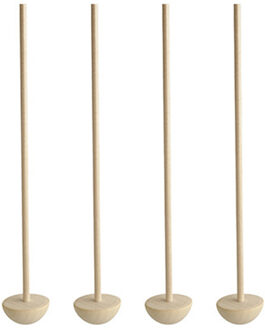 Papstar 50x Herbruikbare maan vormige cocktailstampers hout 17 cm Bruin