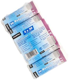 Papstar Afvalzak 5x 20st 5 ltr wit