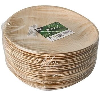 Papstar Biologisch afbreekbare borden - 25x st - palmblad - 25 cm - duurzaam - milieuvriendelijk