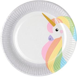 Papstar Borden Unicorn karton Ø23cm 10st wit