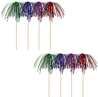 Papstar Decoratie prikkers vuurwerk - 50x - 17 cm - ijscoupe prikkers - ijsprikkers