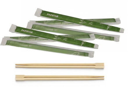 Papstar Eetstokjes - van bamboe hout - 4x paar - Sushi - Japans - Chinees eten