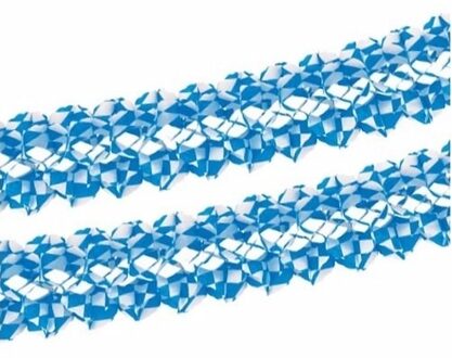 Papstar Feestslinger - wit/blauw - 4 meter - papier - Oktoberfest - Beieren - Feestslingers