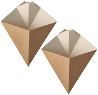 Papstar Frietzakken - Patatzakken - Puntzakken - 100x stuks - karton met saushouder - 19 X 16 cm - 100 gram