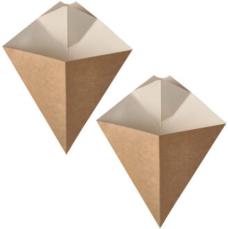 Papstar Frietzakken - Patatzakken - Puntzakken - 100x stuks - karton met saushouder - 23 X 19 cm - 150 gram