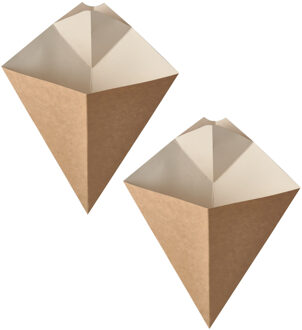 Papstar Frietzakken - Patatzakken - Puntzakken - 100x stuks - karton met saushouder - 27 X 21 cm - 300 gram