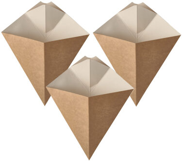 Papstar Frietzakken - Patatzakken - Puntzakken - 200x stuks - karton met saushouder - 23 X 19 cm - 150 gram