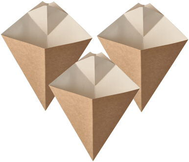 Papstar Frietzakken - Patatzakken - Puntzakken - 200x stuks - karton met saushouder - 27 X 21 cm - 300 gram