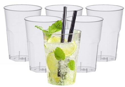 Papstar Hard plastic frisdrank/water glazen - 60x - 300 ml - herbruikbare glazen