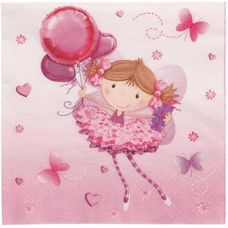 Papstar Servetten Little Dancer 3-laags 33x33cm roze