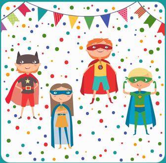 Papstar Servetten Superhero 3-laags 33x33cm multi