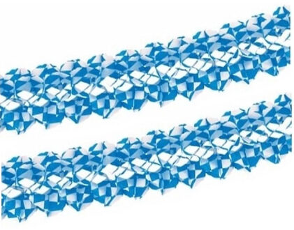 Papstar Set van 2x stuks papstar Bayern/Oktoberfest thema feest slinger wit/blauw 4 meter