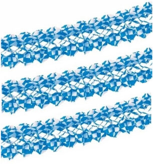 Papstar Set van 3x stuks papstar Bayern/Oktoberfest thema feest slinger wit/blauw 4 meter