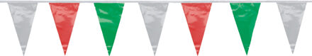 Papstar Vlaggenlijn - 2x - groen/rood/wit - Italie - 4 meter - kunststof - buiten/binnen