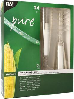 Papstar Wijnglazen "pure" 100ml helder PLA 24st transparant