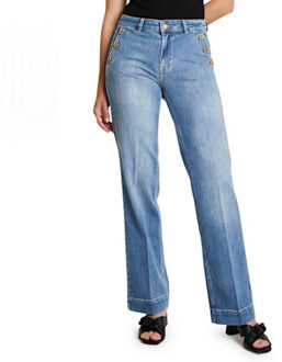 PARA MI Broek eve summer blue - maat 36 Blauw