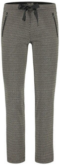 PARA MI Broek kim knitted jacquards herringbone black Print / Multi - 44