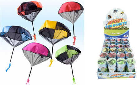 Parachute met figuur in pvc tube Multikleur