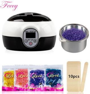 Paraffin Wax Heater Warmer Machine Set Hair Removal Waxing Kit 200g Hard Hot Wax Beans Depilatory Stripless Wax Beads 10 Sticks
