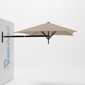 Paraflex muurparasol 200x200cm zwarte Neo arm   (Sand)