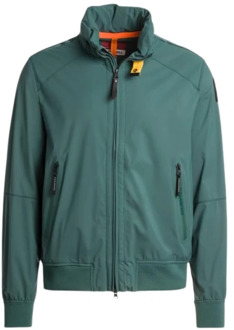 Parajumpers Groene Softshell Jas met Capuchon Parajumpers , Blue , Heren - Xl,L,M,S