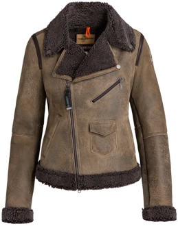 Parajumpers Shearling Jas -ep Bont Buitenkleding Parajumpers , Brown , Dames - Xl,L,Xs