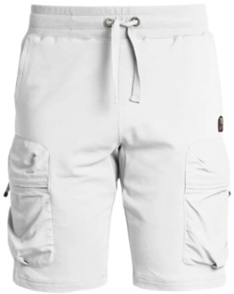 Parajumpers Urban Fleece Shorts met Nylon-inzetstukken Parajumpers , White , Heren - Xl,L,M