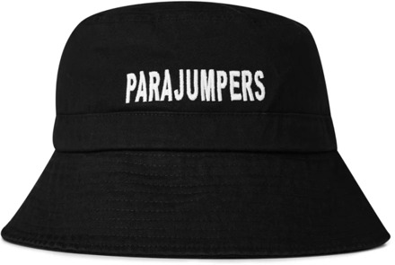 Parajumpers Zwarte Logo Bucket Hat Parajumpers , Black , Heren - L/Xl,S/M