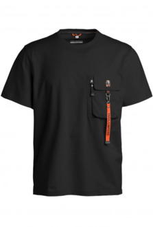 Parajumpers Zwarte Mojave Ritszak T-shirt Parajumpers , Black , Heren - Xl,L,M,S