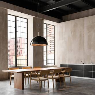 Paraplu hanglamp, zwart-goud, staal, Ø 100 cm zwart/goud