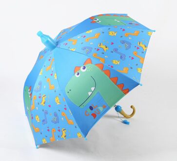 Paraplu Kids Mooie Regen Parasols Cartoon Eenhoorn Paraplu Kinderen Regenboog Paraplu Semi Automatische dinosaurus blauw