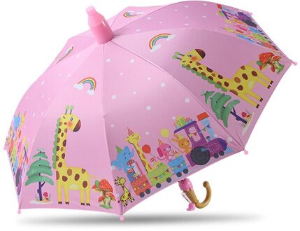 Paraplu Kids Mooie Regen Parasols Cartoon Eenhoorn Paraplu Kinderen Regenboog Paraplu Semi Automatische giraffe