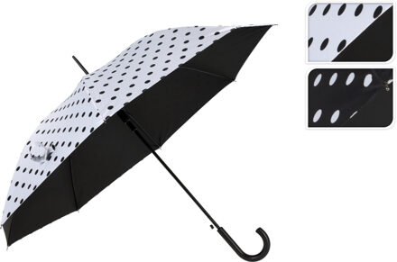 Paraplu met stippen 104x86cm zwart-wit