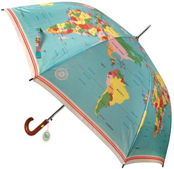 Paraplu met wereldkaart