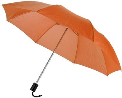 Paraplu Opvouwbaar - klein - oranje - polyester - 35 x D93 cm - compact model