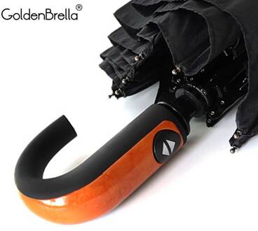 Paraplu Regen Vrouwen Imitatie Hout Handvat Automatische Opvouwbare Compact Travel Business Winddicht Paraplu Voor Mannen