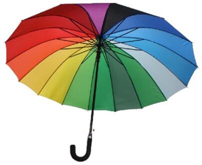 Paraplu regenboog Ø112cm met 16 baleinen Multikleur